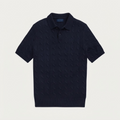 RL Cable-Knit Cotton Polo-Collar Sweater